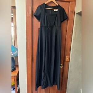 Black Long, cap sleeve, performance, choral gown, size 6